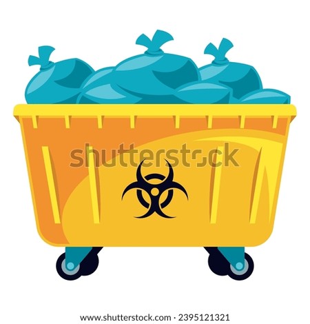 toxic waste bin yellow vector isolated