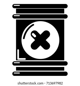 Toxic waste container icon. Simple illustration of toxic waste container vector icon for web design