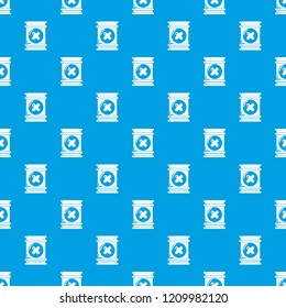 Toxic waste container pattern vector seamless blue repeat for any use
