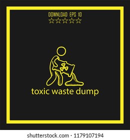 toxic waste dump sketch vector icon