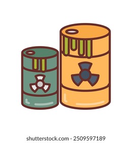 Iconos llenos de residuos tóxicos, Ilustración vectorial