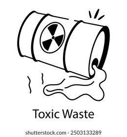 Toxic waste icon in doodle style v
