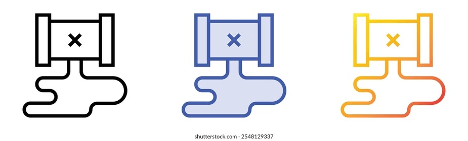 toxic waste icon. Linear, Blue Fill and Gradient Style Design Isolated On White Background