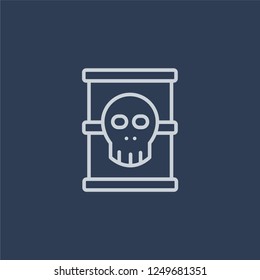 Toxic waste icon. Toxic waste linear design concept from Ecology collection. Simple element vector illustration on dark blue background.