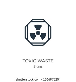 Toxic waste icon vector. Trendy flat toxic waste icon from signs collection isolated on white background. Vector illustration can be used for web and mobile graphic design, logo, eps10