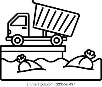toxic waste material dumped into the ocean concept, Ocean Pollution vector icon design, Environmental pollution symbol, Chemical Biological contamination sign, Pollutants stock illustration 