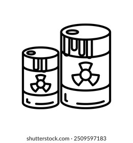 Icono de contorno de desechos tóxicos, Ilustración vectorial