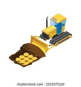 Toxic waste radioactivity biological hazard isometric composition with isolated image on blank background vector illustration
