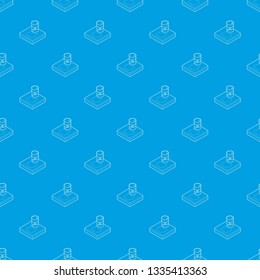 Toxic waste spilling from barrel pattern vector seamless blue repeat for any use
