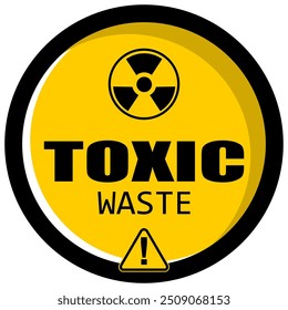 Toxic waste, sticker and sign vector