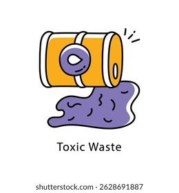 Toxic Waste vector Filled Outline Style Icon. Eps 10 File