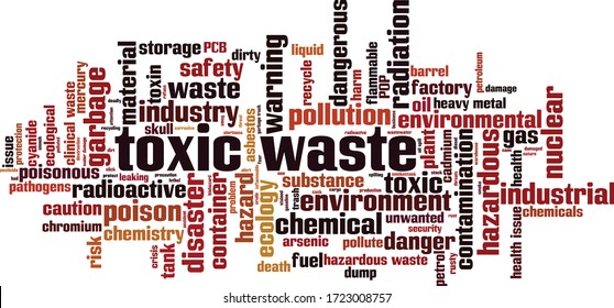 Toxic waste word cloud concept. Collage made of words about toxic waste. Vector illustration