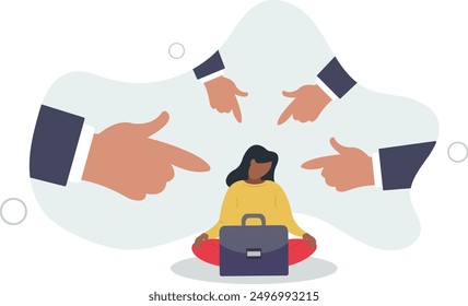 Toxic work, abuse or bullying colleagues, bad culture make exhausted depressed employee, fear of failure and responsibility.flat design.illustration with people.