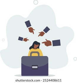 Toxic work, abuse or bullying colleagues, bad culture make exhausted depressed employee,flat design with people.