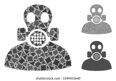 Toxic work composition of trembly items in various sizes and color hues, based on toxic work icon. Vector joggly items are combined into composition. Toxic work icons collage with dotted pattern.