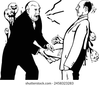 Eine toxische Arbeitsumgebung Comic Clip Art Vektorgrafik