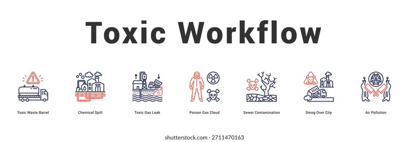 Ilustración de Anuncio de Web moderno y limpio con iconos temáticos para la comunicación visual