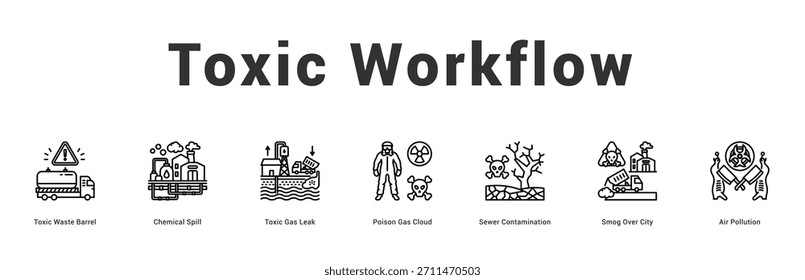 Ilustración de Anuncio de Web moderno y limpio con iconos temáticos para la comunicación visual