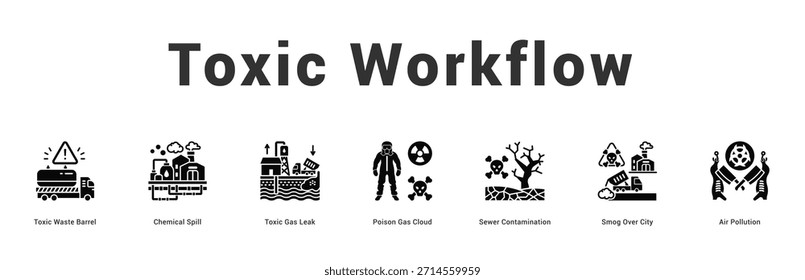 Ilustración de Anuncio de Web moderno y limpio con iconos temáticos para la comunicación visual