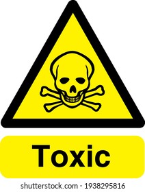 Toxic Yellow And Black Sign Board With Symbol