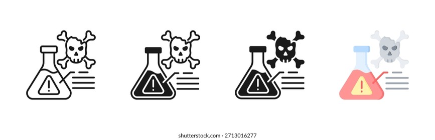 Icono de la toxicología, sistema multi del icono de los estilos