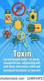 Toxin concept banner. Cartoon banner of toxin vector concept for web, giftcard and postcard