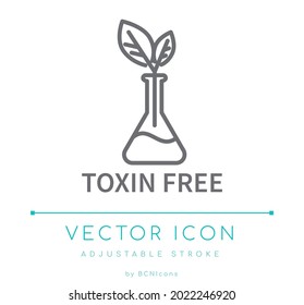 Toxin Free Line Icon. Eco Friendly Vector Symbol.