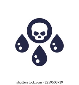 icono de toxina con cráneo, vector