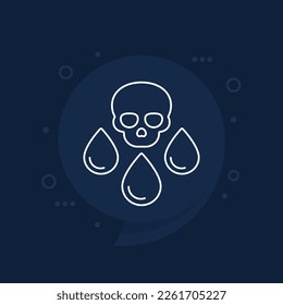 toxin, toxicity line icon, vector