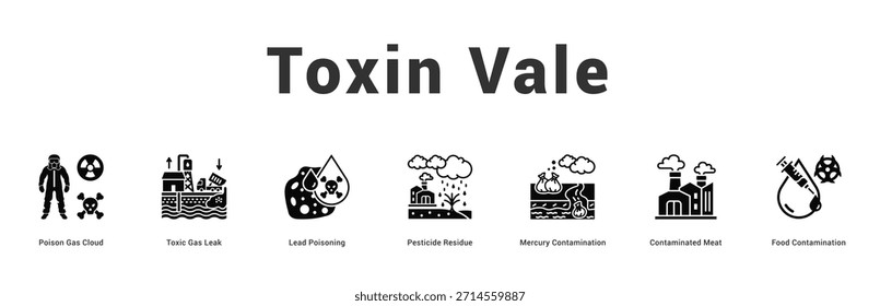 Toxin Vale Ilustração de banner web moderna e limpa com ícones temáticos para comunicação visual