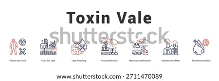 Toxin Vale Modern and clean web banner illustration featuring thematic icons for visual communication