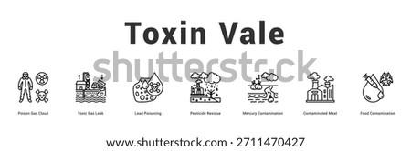 Toxin Vale Modern and clean web banner illustration featuring thematic icons for visual communication