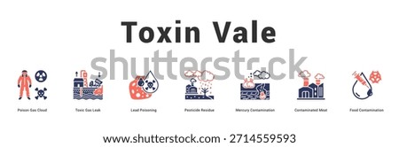 Toxin Vale Modern and clean web banner illustration featuring thematic icons for visual communication