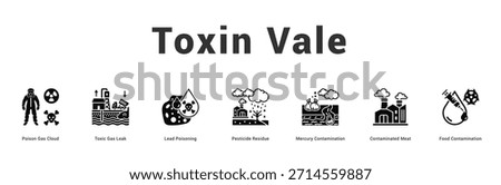 Toxin Vale Modern and clean web banner illustration featuring thematic icons for visual communication