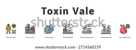 Toxin Vale Modern and clean web banner illustration featuring thematic icons for visual communication