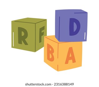 Toy ABC Blocks Vector Illustration