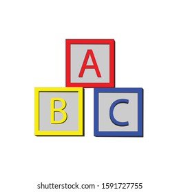 Toy ABC cube simple illustration clip art vector