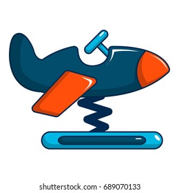 Toy airplane icon. Cartoon illustration of toy airplane vector icon for web design