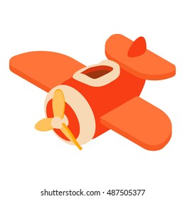 Toy Airplane Icon In Cartoon Style Isolated On White Background Vector Illustration