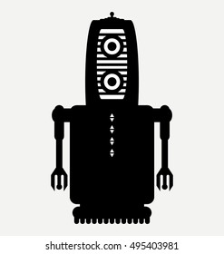 toy android robot, flat design style