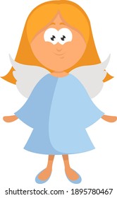Toy angel, illustration, vector on white background