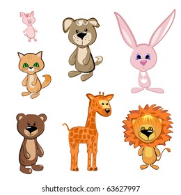 Toy Animals Stock Vector (Royalty Free) 63627997 | Shutterstock