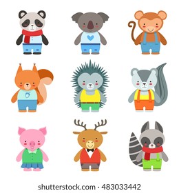 Toy Animals Dressed Like Kids Characters Set