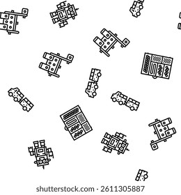 toy baby child kid play vector seamless pattern thin line illustration