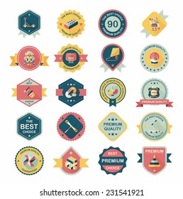 Toy badge banner design flat background set, eps10