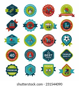 Toy badge banner design flat background set, eps10
