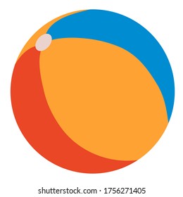 toy ball, flat, isolated object on a white background, vector illustration, eps