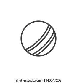 Toy ball line icon. linear style sign for mobile concept and web design. Striped rubber ball outline vector icon. Childhood symbol, logo illustration. Pixel perfect vector graphics
