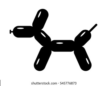 Toy balloon dog or balloon animal flat vector icon for apps and websites