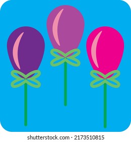 Globos de juguete, ilustración, vector sobre un fondo blanco.